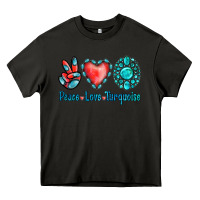 Asphalt Peace Love Turquoise Heavy Core Tee - Jasminsmagicworld