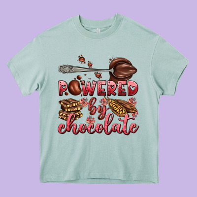 Powered By Chocolate Heavy Core Tee Designed By Adodesignshop