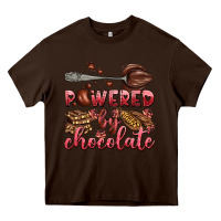 Chocolate Brown powered by chocolate Heavy Core Tee - AdoDesignShop