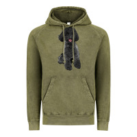 Vintage Olive black poodles dog Vintage Hoodie - LillyAllenDesigns
