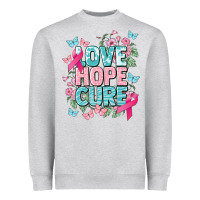Heather Grey Love hope cure cancer Awareness Heavyweight Sweatshirt - HowdyJamesFarm