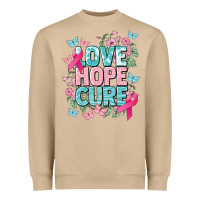 Love Hope Cure Cancer Awareness Heavyweight Sweatshirt | Teevron