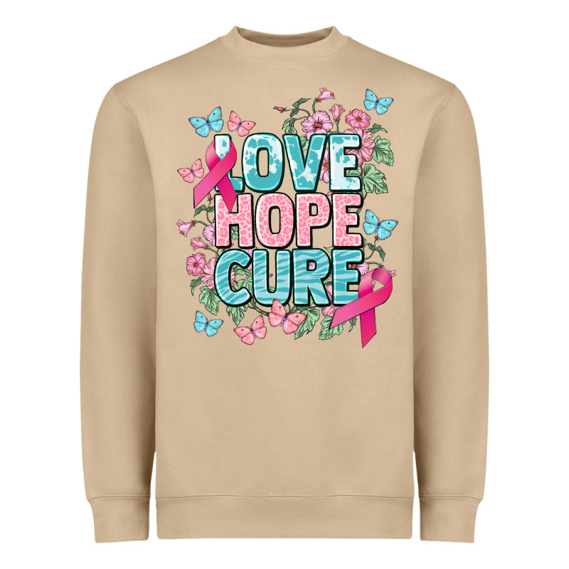 Love Hope Cure Cancer Awareness Heavyweight Sweatshirt by HowdyJamesFarm | Teevron