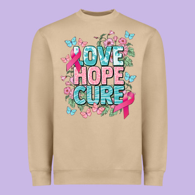 Love Hope Cure Cancer Awareness Heavyweight Sweatshirt Designed By Howdyjamesfarm