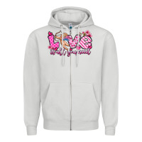 Dove Grey love is all you need Zipper Hoodie - OliviaCreatesArt