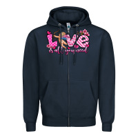 Navy love is all you need Zipper Hoodie - OliviaCreatesArt