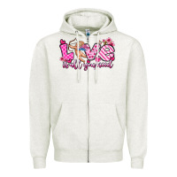 Oatmeal Heather love is all you need Zipper Hoodie - OliviaCreatesArt