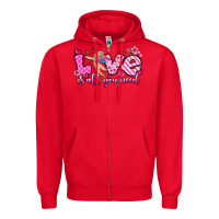 Red love is all you need Zipper Hoodie - OliviaCreatesArt