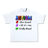 White i'm a hot mess always stressed and proudly autism Urban Heavy Tee - Artiststas