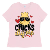 Bubblegum Pink chicks dig me Ladies Tee - MaliasSmallBusiness