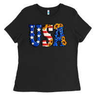 Black usa western font Ladies Tee - Jasminsmagicworld