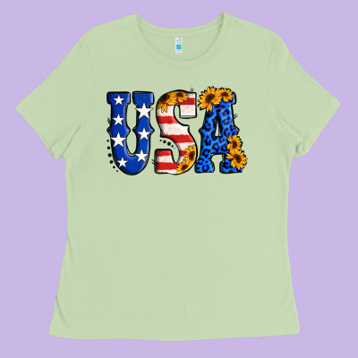 Usa Western Font Ladies Tee Designed By Jasminsmagicworld