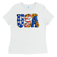 White usa western font Ladies Tee - Jasminsmagicworld