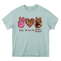 Peace Love German Shepherd Heavy Core Tee | Teevron