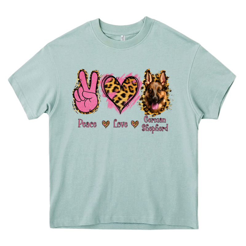 Peace Love German Shepherd Heavy Core Tee by Jasminsmagicworld | Teevron