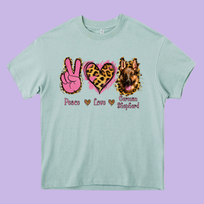 Peace Love German Shepherd Heavy Core Tee Designed By Jasminsmagicworld