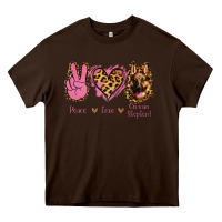 Chocolate Brown Peace Love German Shepherd Heavy Core Tee - Jasminsmagicworld