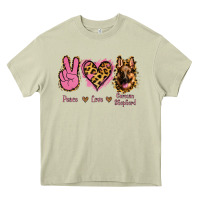 Mossy Peace Love German Shepherd Heavy Core Tee - Jasminsmagicworld