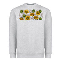 Heather Grey summer with sunflowers Heavyweight Sweatshirt - TumblerDesignByShophia