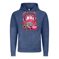 Vintage Denim in october we wear pink halloween school bus Vintage Hoodie - LillyAllenDesigns