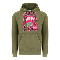 In October We Wear Pink Halloween School Bus Vintage Hoodie | Teevron