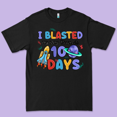 I Blasted My Way Through 100 Days Premium Tee Designed By Maliassmallbusiness