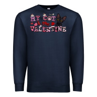 Navy my cat is my valentine Premium Sweatshirt - FaDigitalArtStudio