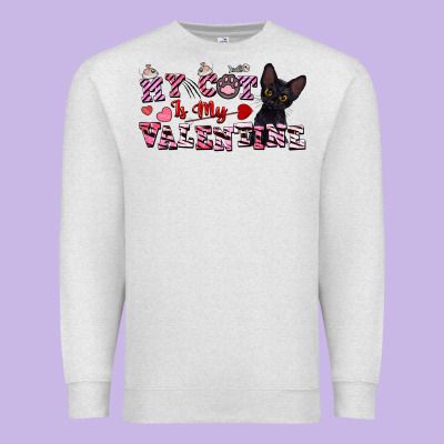 My Cat Is My Valentine Premium Sweatshirt Designed By Fadigitalartstudio