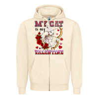 Sandshell my cat is my valentine Zipper Hoodie - OliviaCreatesArt