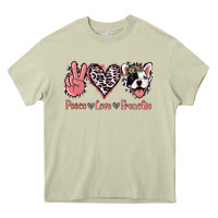 Mossy Peace Love French Bulldog Heavy Core Tee - Jasminsmagicworld