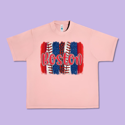 Boston Baseball Team Spirit Brushstrokes Urban Heavy Tee Designed By Artiststas