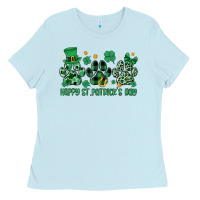 Baby Blue happy st.patrick's day Ladies Tee - MaliasSmallBusiness