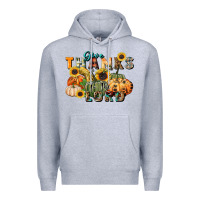 Heather Grey give thanks to the lord Premium Hoodie - FaDigitalArtStudio