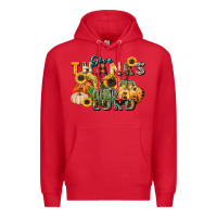 Red give thanks to the lord Premium Hoodie - FaDigitalArtStudio