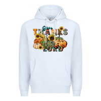 White give thanks to the lord Premium Hoodie - FaDigitalArtStudio