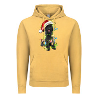 Vintage Mustard christmas black poodles dog Vintage Hoodie - LillyAllenDesigns