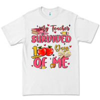 White my teacher survived 100 days of me Premium Tee - MaliasSmallBusiness
