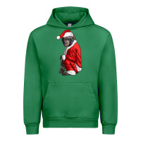 Emerald Chimpanzee With Santa Clothes Urban Hoodie - LillyAllenDesigns