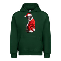 Forest Green Chimpanzee With Santa Clothes Urban Hoodie - LillyAllenDesigns