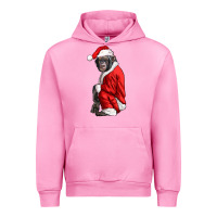 Fuchsia Pink Chimpanzee With Santa Clothes Urban Hoodie - LillyAllenDesigns