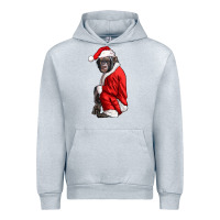Heather Grey Chimpanzee With Santa Clothes Urban Hoodie - LillyAllenDesigns