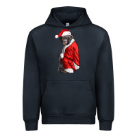 Navy Chimpanzee With Santa Clothes Urban Hoodie - LillyAllenDesigns