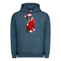 Pigment Midnight Navy Chimpanzee With Santa Clothes Urban Hoodie - LillyAllenDesigns