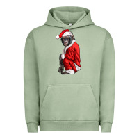 Pigment Oil Green Chimpanzee With Santa Clothes Urban Hoodie - LillyAllenDesigns