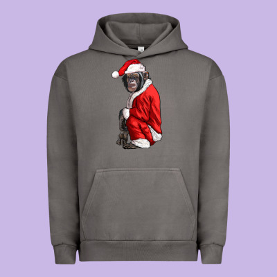 Chimpanzee With Santa Clothes Urban Hoodie Designed By Lillyallendesigns