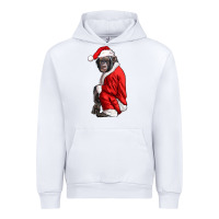 White Chimpanzee With Santa Clothes Urban Hoodie - LillyAllenDesigns