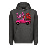 Charcoal Heather valentines day turck with balloons Premium Hoodie - RanaPortraitStore