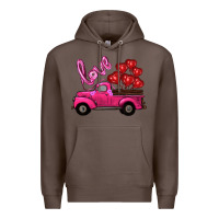 Coffee valentines day turck with balloons Premium Hoodie - RanaPortraitStore