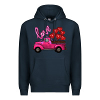 Navy valentines day turck with balloons Premium Hoodie - RanaPortraitStore