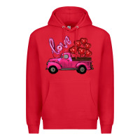 Red valentines day turck with balloons Premium Hoodie - RanaPortraitStore